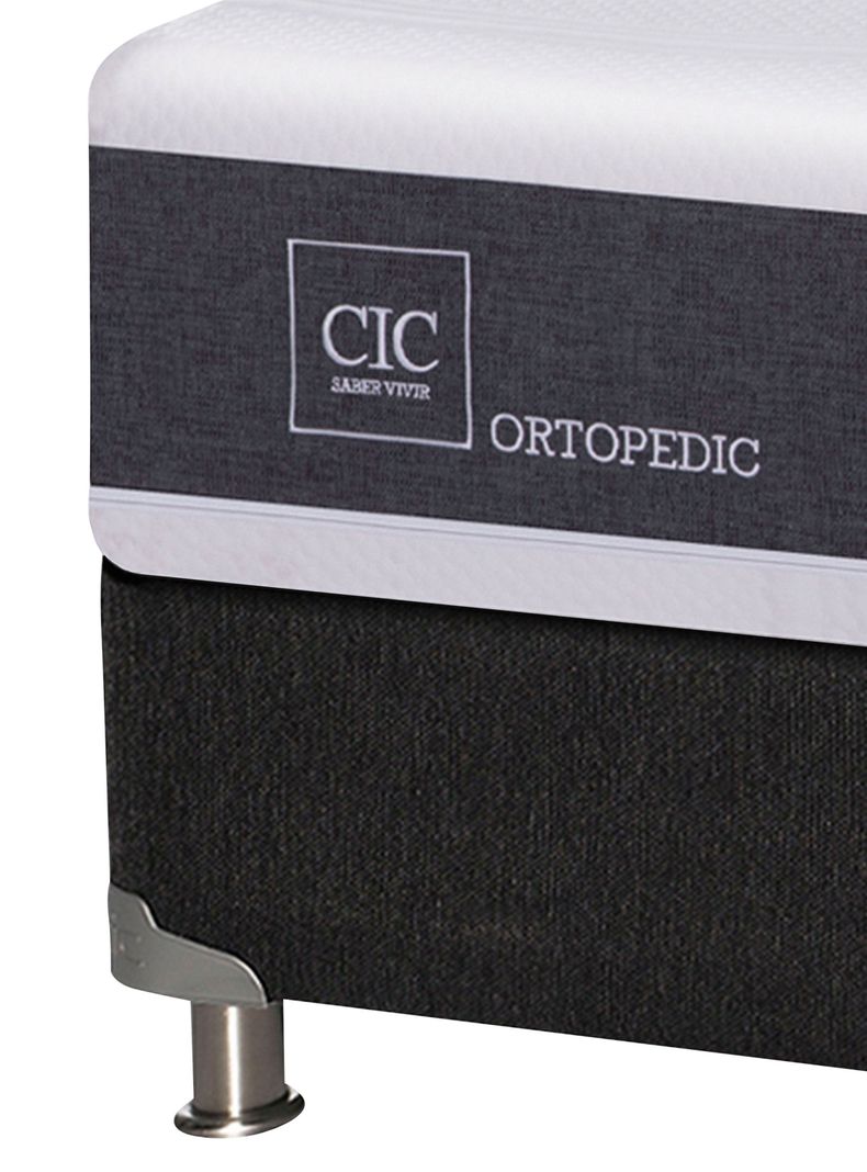 Box Spring New Ortopedic B5 Black 2 Plazas Base Normal + + Set Muebles Tigris-3