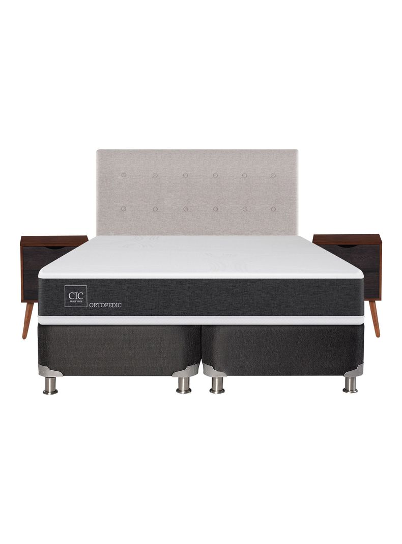 Box Spring New Ortopedic B5 Black 2 Plazas Base Dividida + Set Muebles Tigris-1