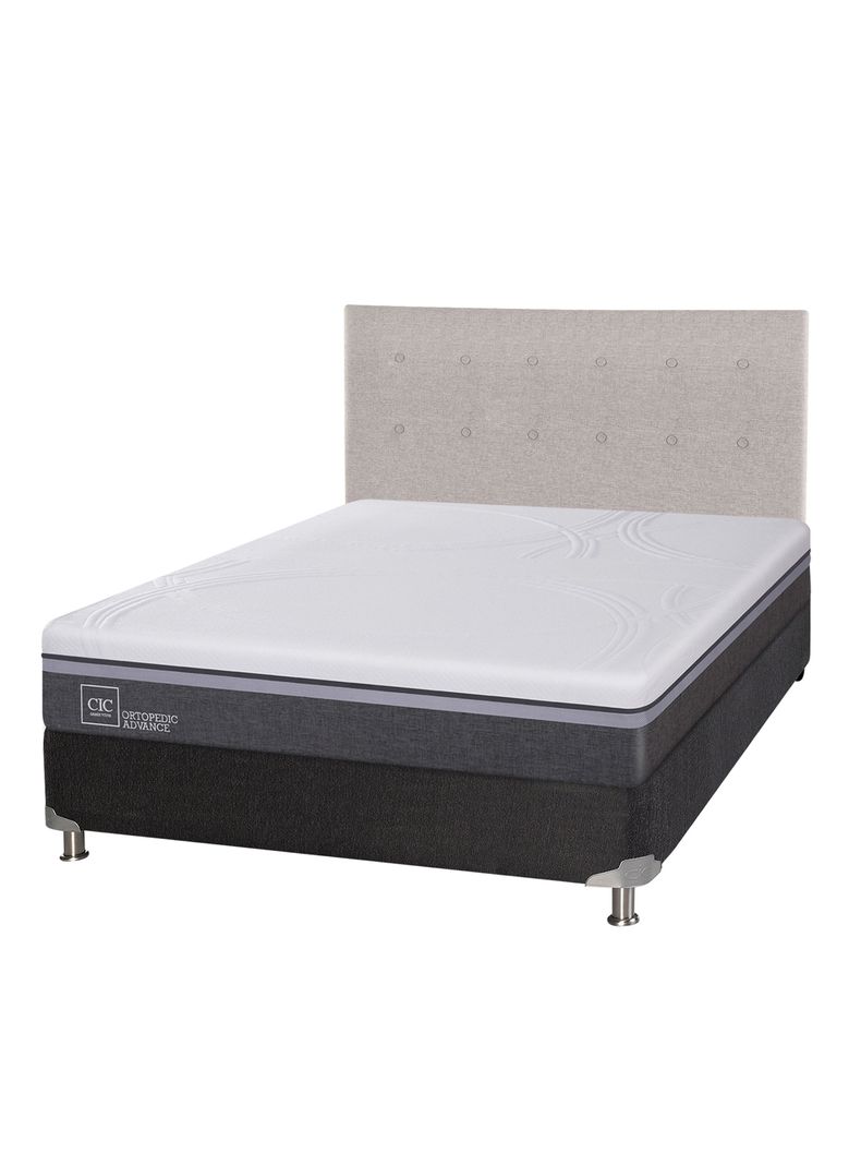 Box Spring Ortopedic Advance B5 Black 2 Plazas Base Normal + Respaldo Tigris-0