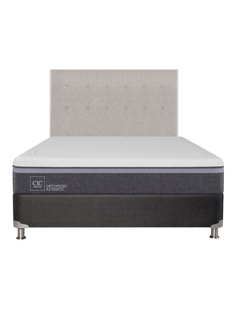 Box Spring Ortopedic Advance B5 Black 2 Plazas Base Normal + Respaldo Tigris-1
