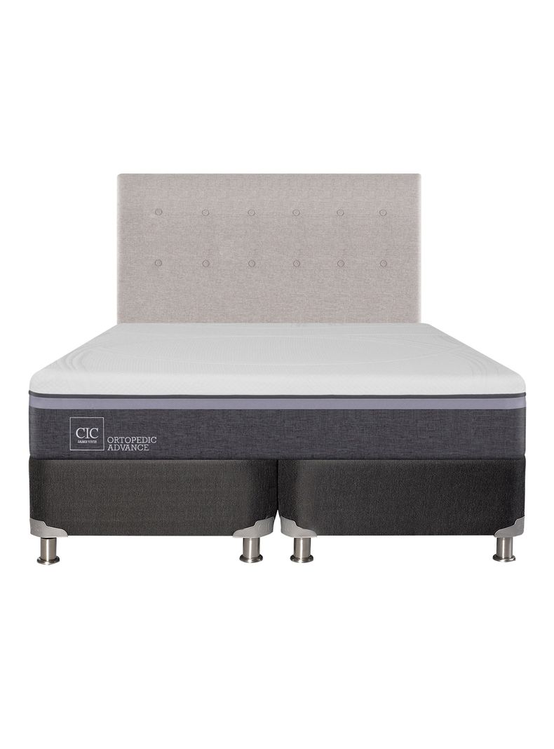 Box Spring Ortopedic Advance B5 Black 2 Plazas Base Dividida + Respaldo Tigris-1