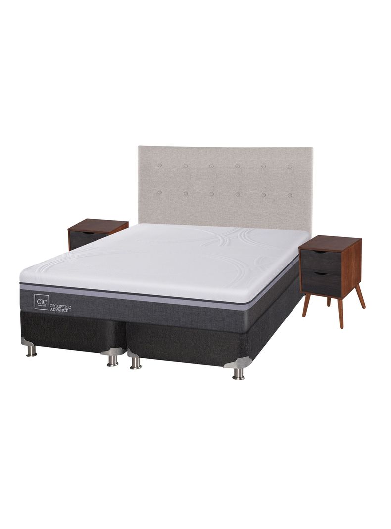 Box Spring Ortopedic Advance B5 Black 2 Plazas Base Dividida + Set Muebles Tigris-0