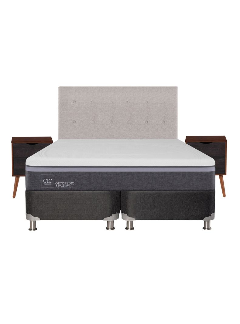 Box Spring Ortopedic Advance B5 Black 2 Plazas Base Dividida + Set Muebles Tigris-1