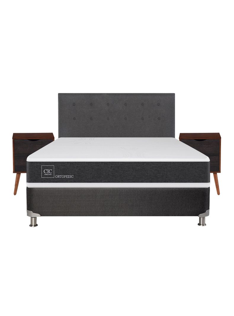 Box Spring New Ortopedic B5 Black 2 Plazas Base Normal Eufrates Sin Textil-1