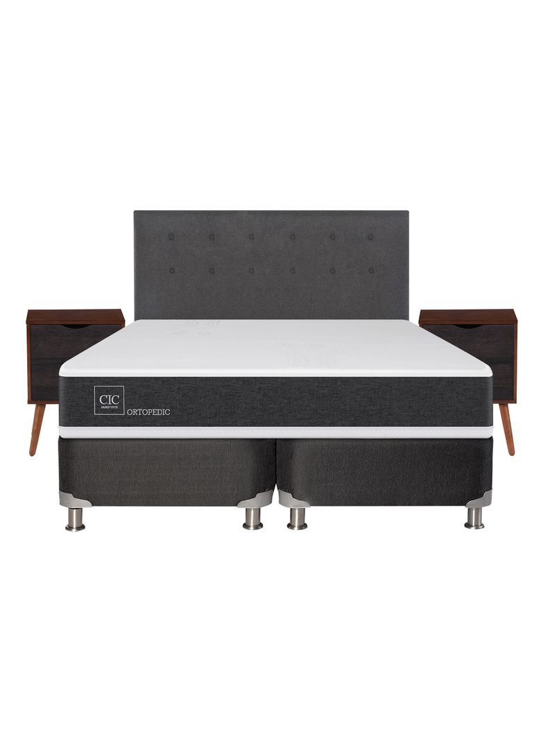 Box Spring New Ortopedic B5 Black 2 Plazas Base Dividida Eufrates Sin Textil-1