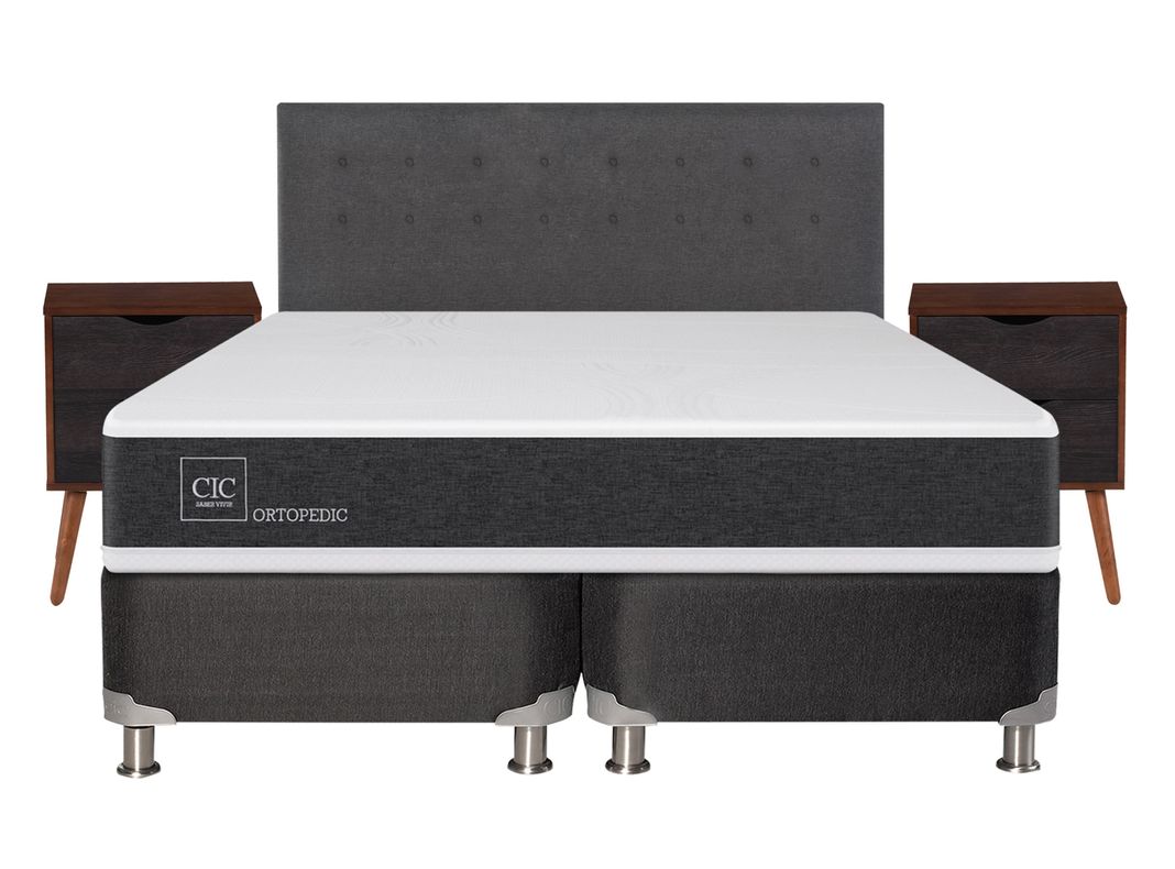 Box Spring New Ortopedic B5 Black King Eufrates Sin Textil-1