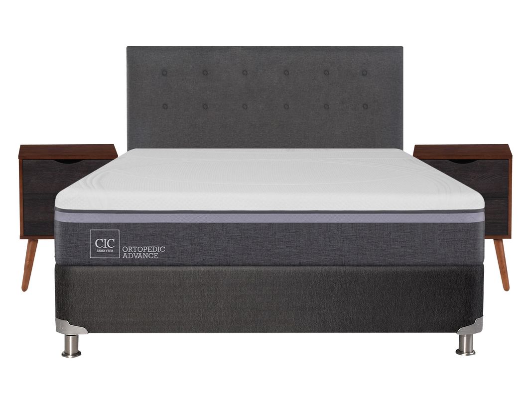 Box Spring Ortopedic Advance B5 Black 2 Plazas Base Normal Eufrates Sin Textil-1