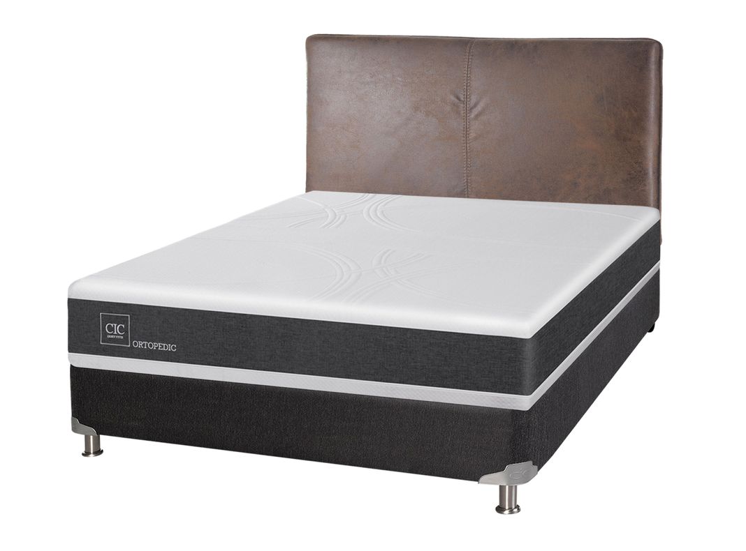 Box Spring New Ortopedic B5 Black 2 Plazas + Respaldo Baker-0