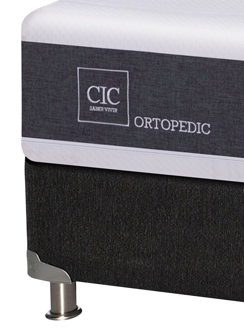 Box Spring New Ortopedic B5 Black 2 Plazas Base Dividida + Respaldo Baker-3