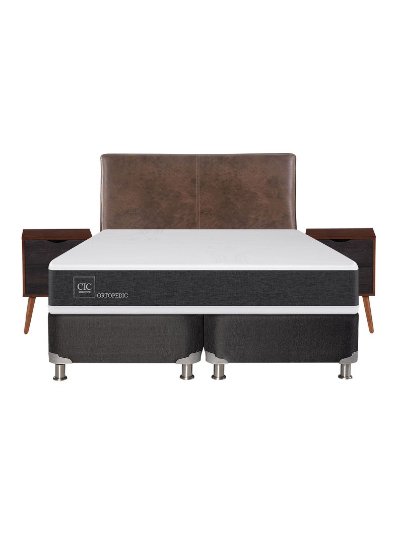 Box Spring New Ortopedic B5 Black 2 Plazas Base Dividida + Set Muebles Baker-1