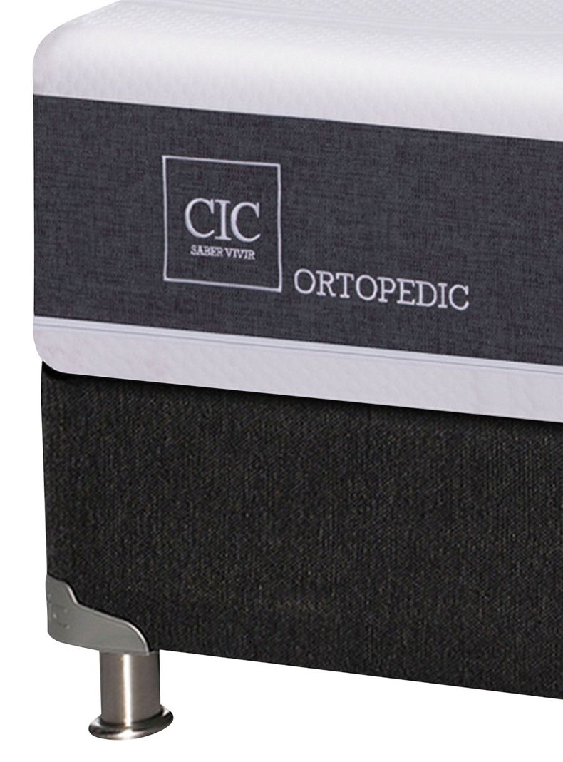 Box Spring New Ortopedic B5 Black 2 Plazas Base Dividida + Set Muebles Baker-3