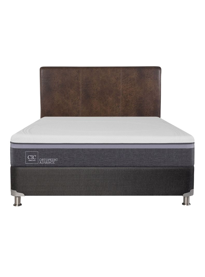 Box Spring Ortopedic Advance B5 Black 2 Plazas Base Normal + Respaldo Baker-1