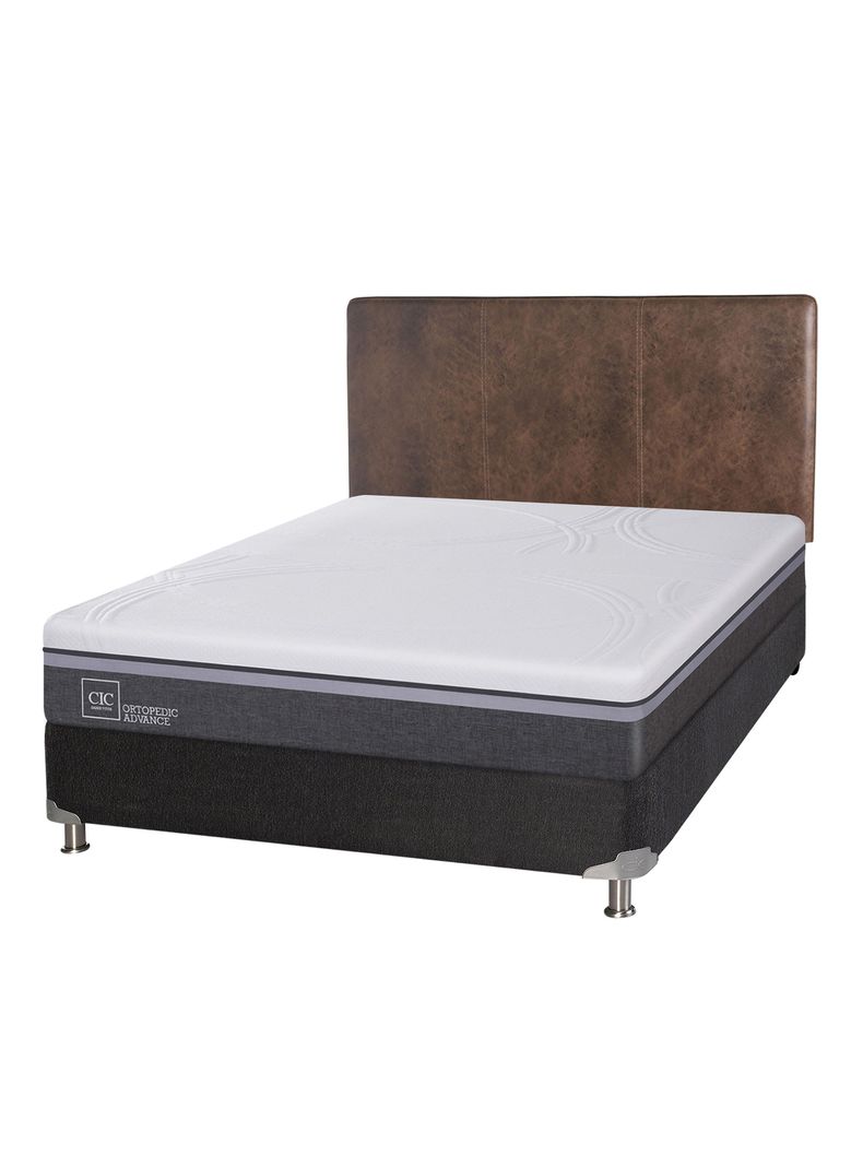 Box Spring Ortopedic Advance B5 Black 2 Plazas Base Normal + Respaldo Baker-0