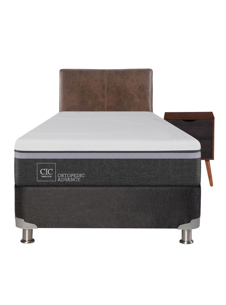 Box Spring Ortopedic Advance B5 Black 1.5 Plazas + Set Muebles Baker Café-1