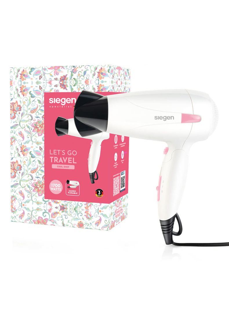Secador de Pelo Let's Go Travel SG-3012C48 Blanco-2