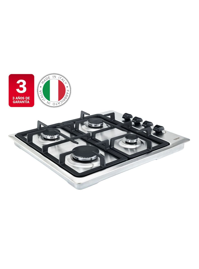 Encimera a Gas 4 Quemadores HLX640 Inox Parrilla FF-1