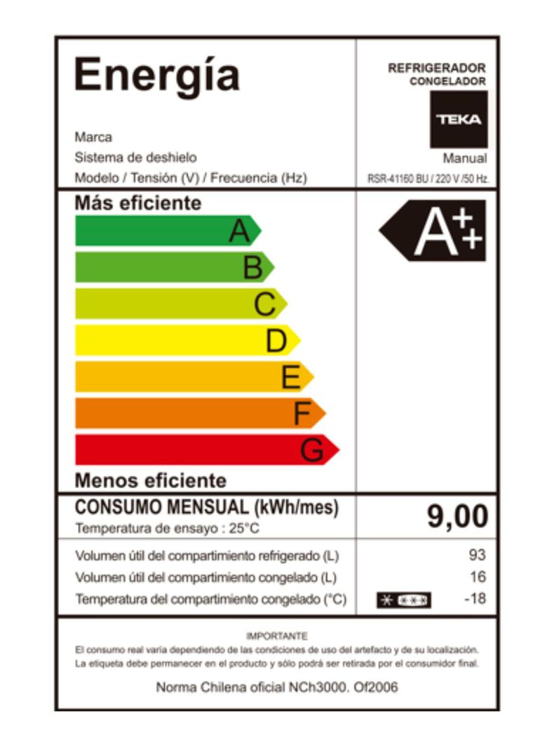 Mini Refrigerador Full Integrable Frío Directo 109 Litros RSR 41160-9