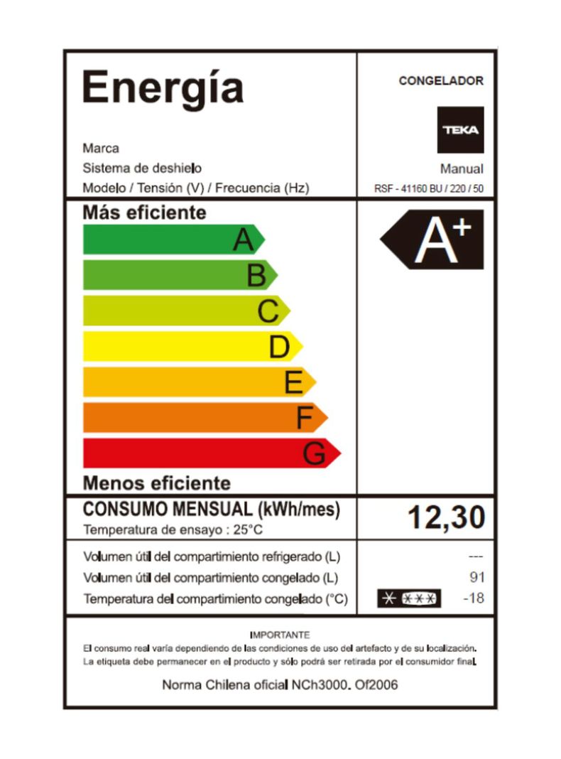 Mini Freezer Integrable Frío Directo 91 Litros RSF 41160 BU-7