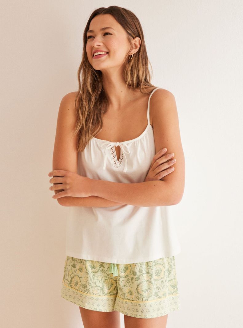 Pijama Corto Algodón Estampado Floral