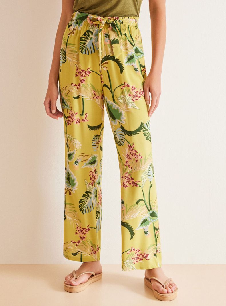 Pantalón Largo Fluido Floral-0