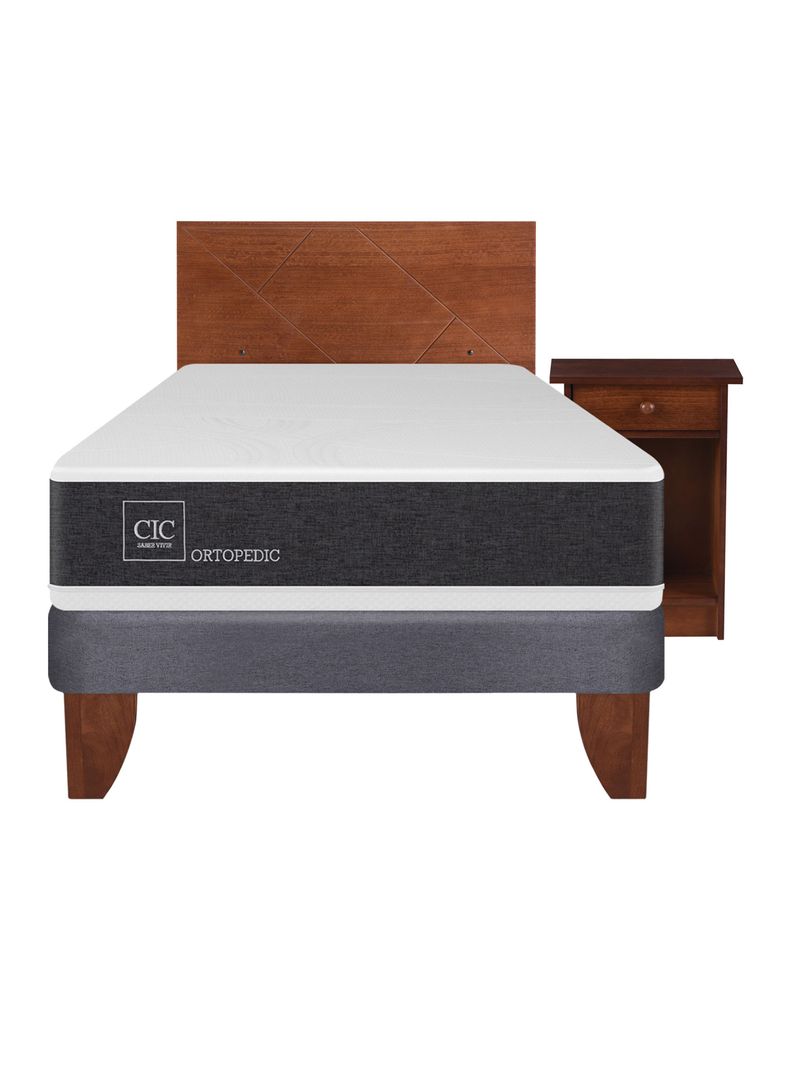 Cama Europea New Ortopedic 1.5 Plazas + Set Muebles New Villarrica-1