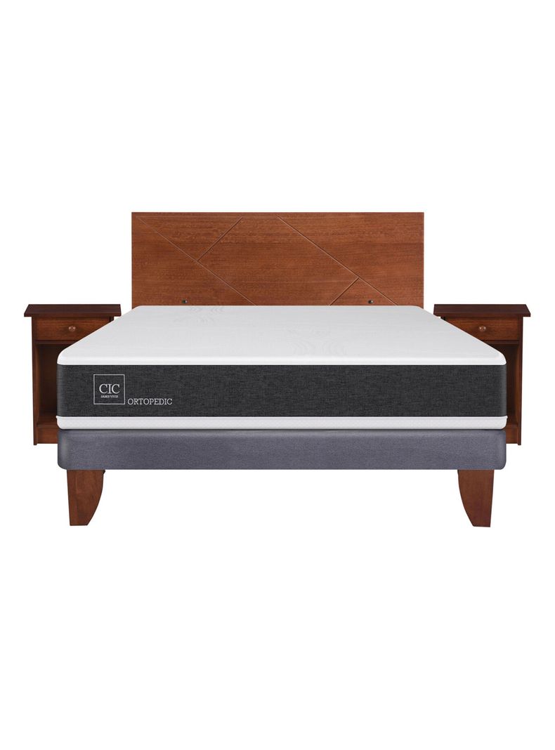Cama Europea New Ortopedic 2 Plazas Base Normal + Set Muebles New Villarrica-1
