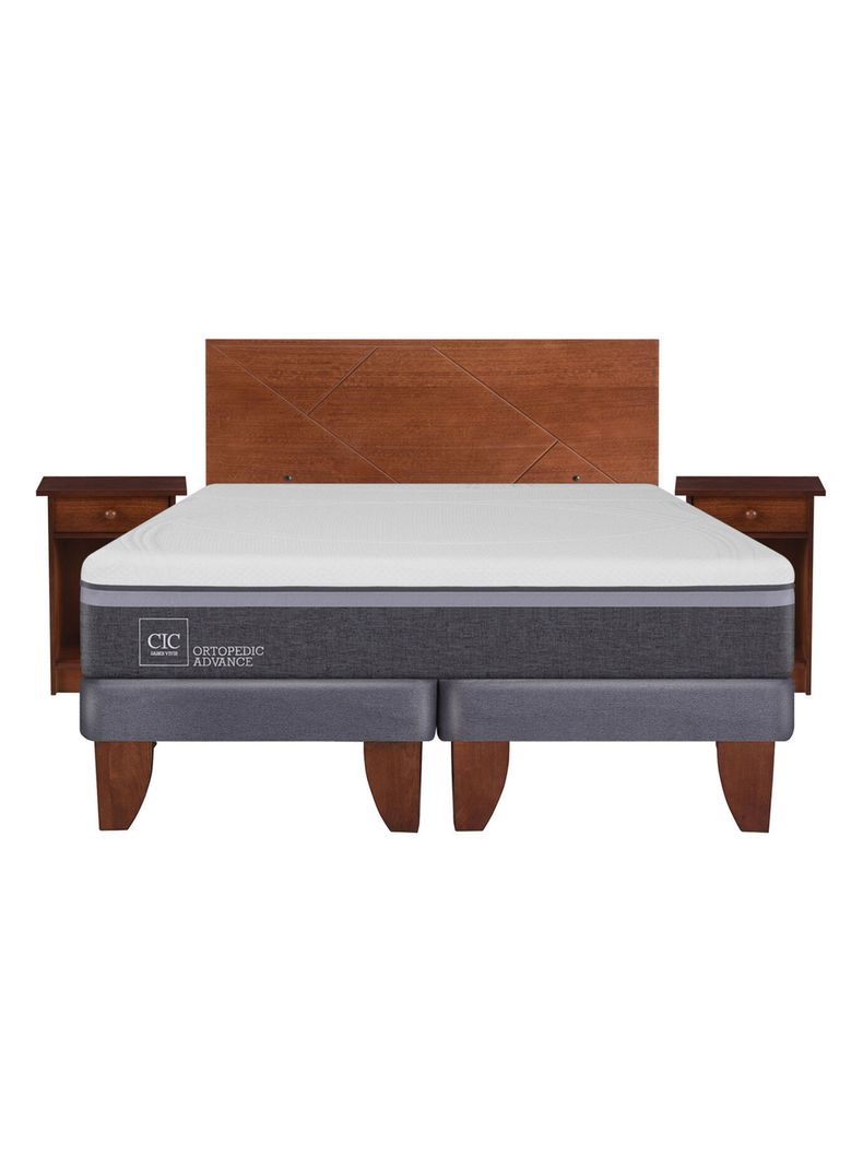 Cama Europea Ortopedic Advance 2 Plazas Base Dividida + Set Muebles New Villarrica