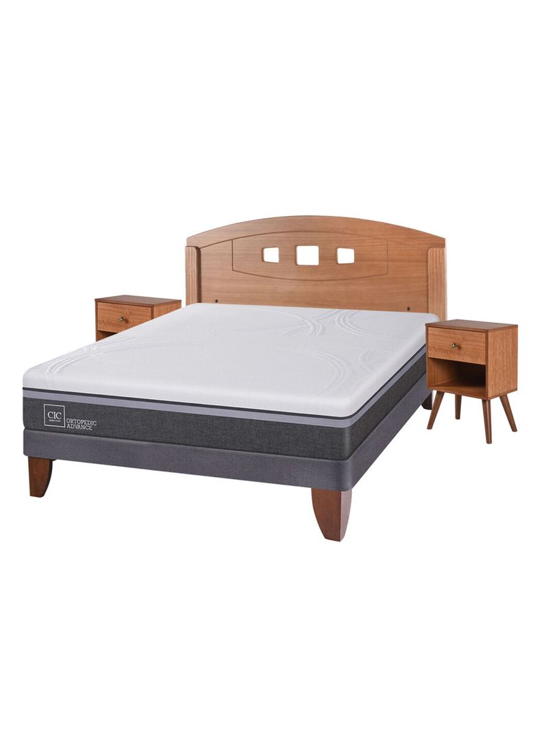 Cama Europea Ortopedic Advance 2 Plazas Base Normal + Set Muebles New Gales