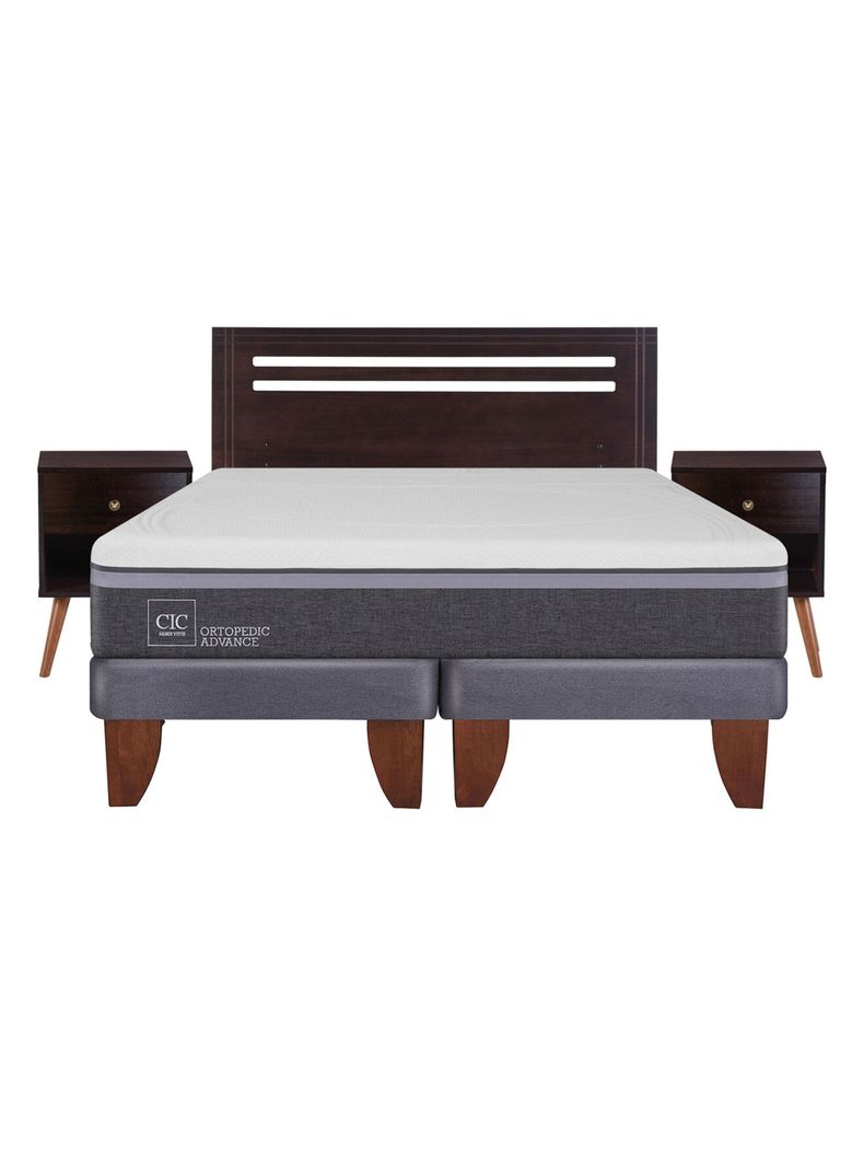 Cama Europea Ortopedic Advance 2 Plazas Base Dividida + Set Muebles New Munich-0