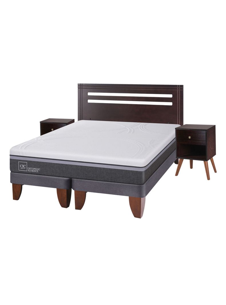 Cama Europea Ortopedic Advance 2 Plazas Base Dividida + Set Muebles New Munich-1