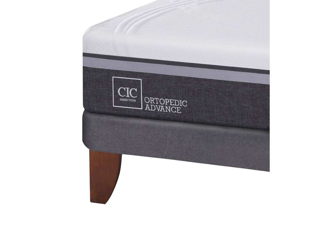 Cama Europea Ortopedic Advance 1.5 Plazas + Respaldo New Dublín Chocolate-4