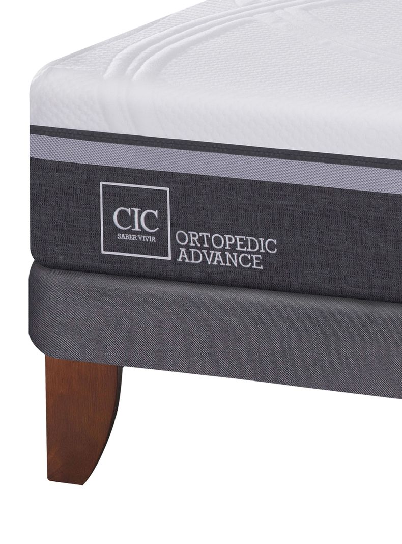 Cama Europea Ortopedic Advance 2 Plazas Base Dividida + Set Muebles New Dublín Chocolate-2