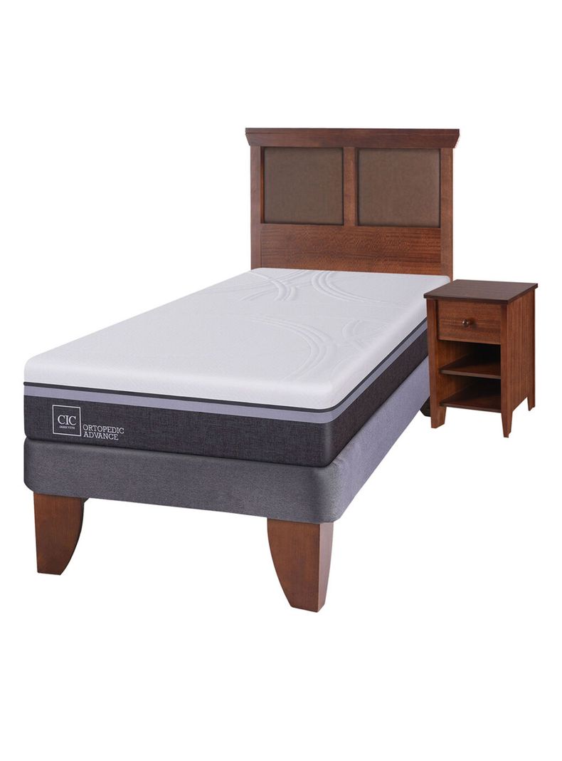 Cama Europea Ortopedic Advance 1.5 Plazas + Set Muebles New Torino