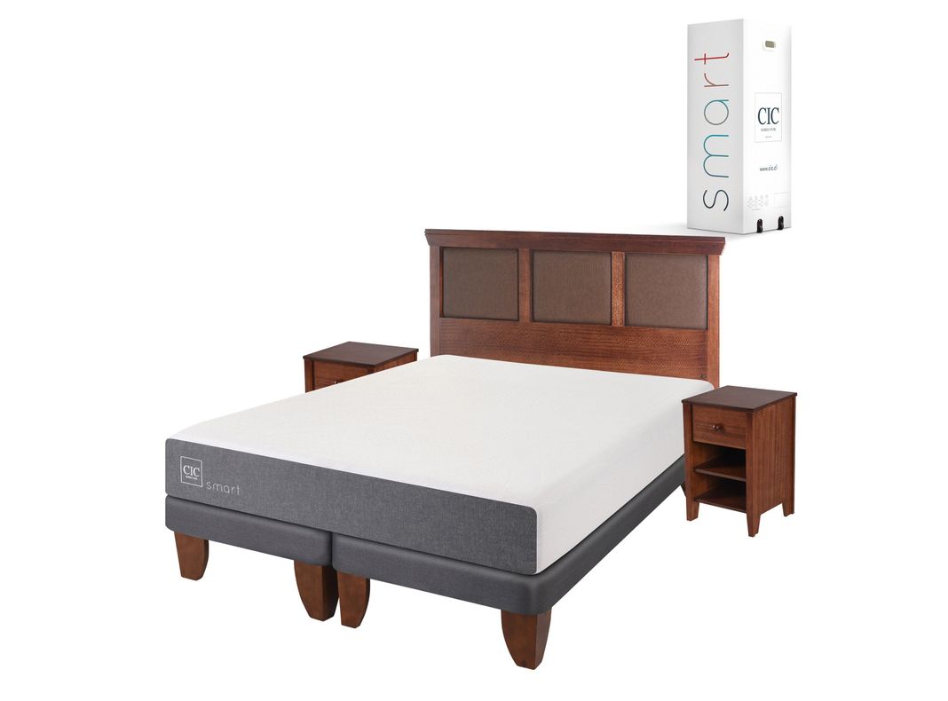 Cama Europea Smart King + Set Muebles New Torino Caramelo-0