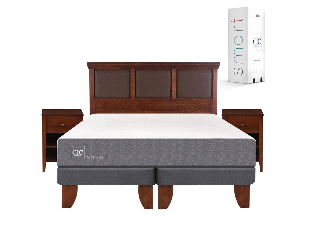 Cama Europea Smart King + Set Muebles New Torino Caramelo-1