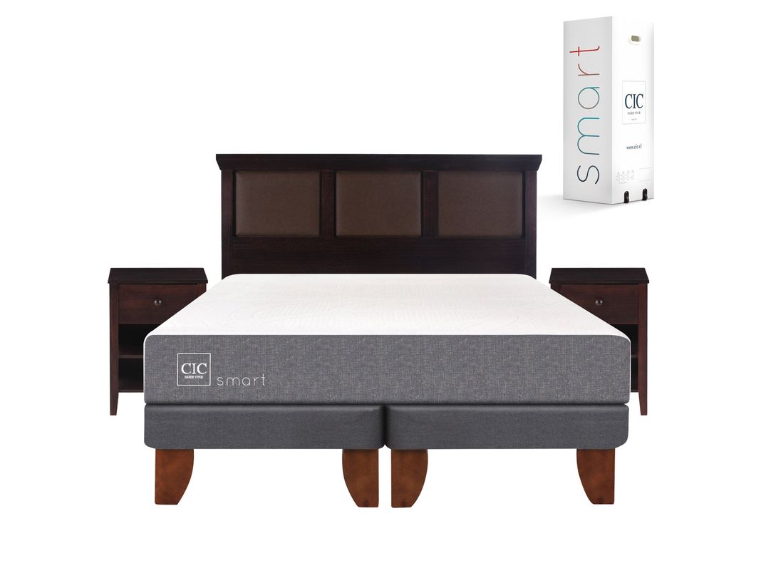 Cama Europea Smart King + Set Muebles New Torino Chocolate-0