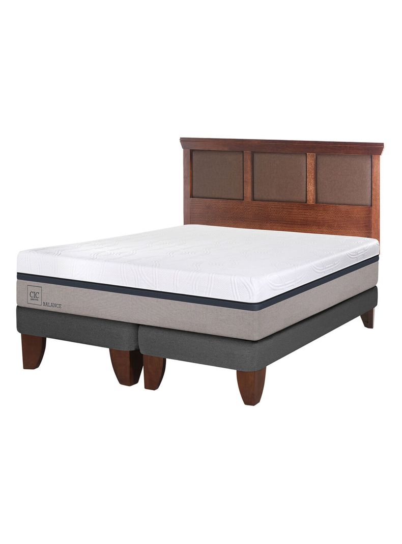 Cama Europea Balance 2 Plazas Base Dividida + Respaldo New Torino-1