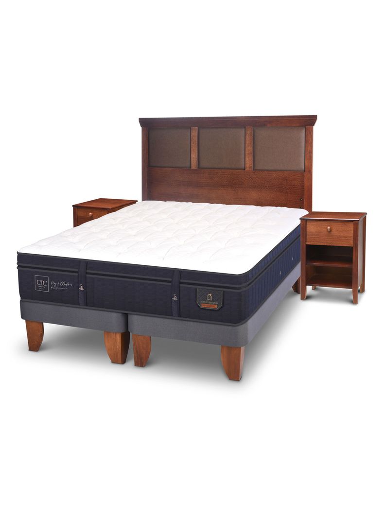 Cama Europea Super Premium 2 Plazas Base Dividida New Torino + Set Muebles-0