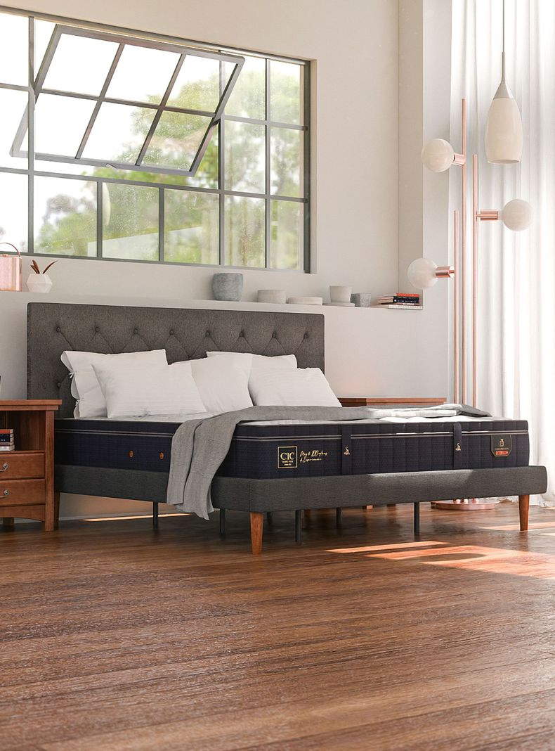 Cama Europea Super Premium 2 Plazas Base Dividida New Torino + Set Muebles-4