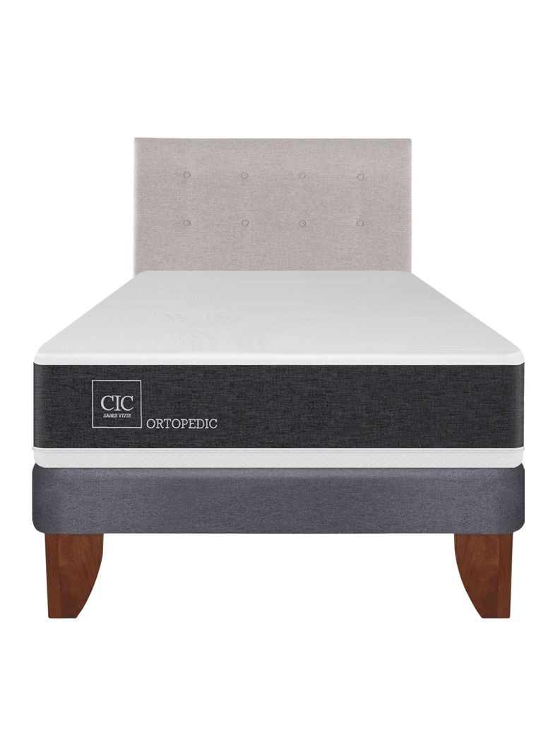 Cama Europea New Ortopedic 1.5 Plazas + Respaldo Tigris-0