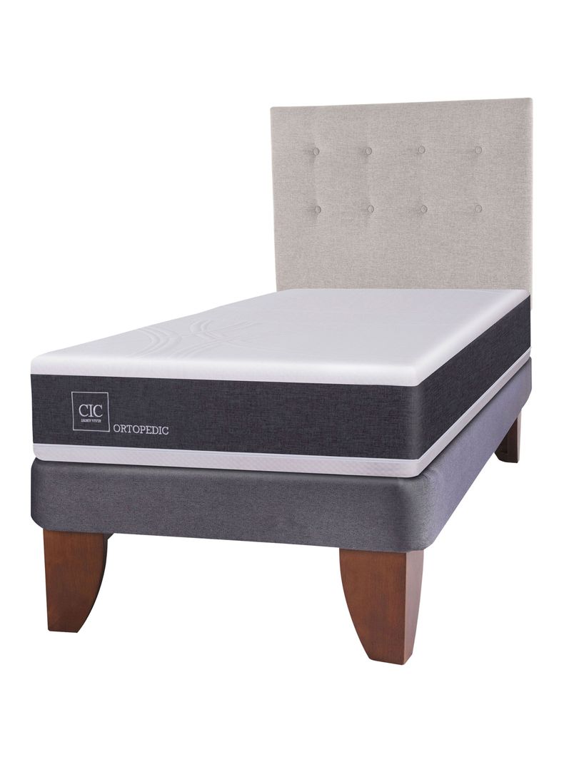 Cama Europea New Ortopedic 1.5 Plazas + Respaldo Tigris-1