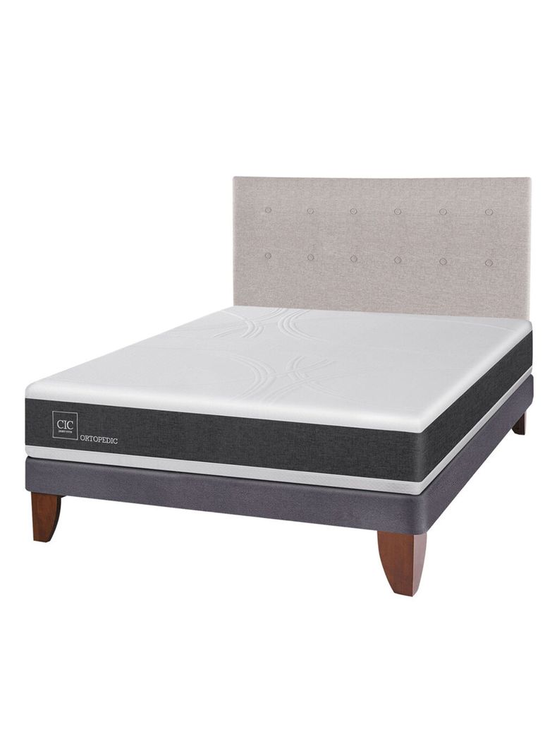 Cama Europea New Ortopedic 2 Plazas Base Normal + Respaldo Tigris-0