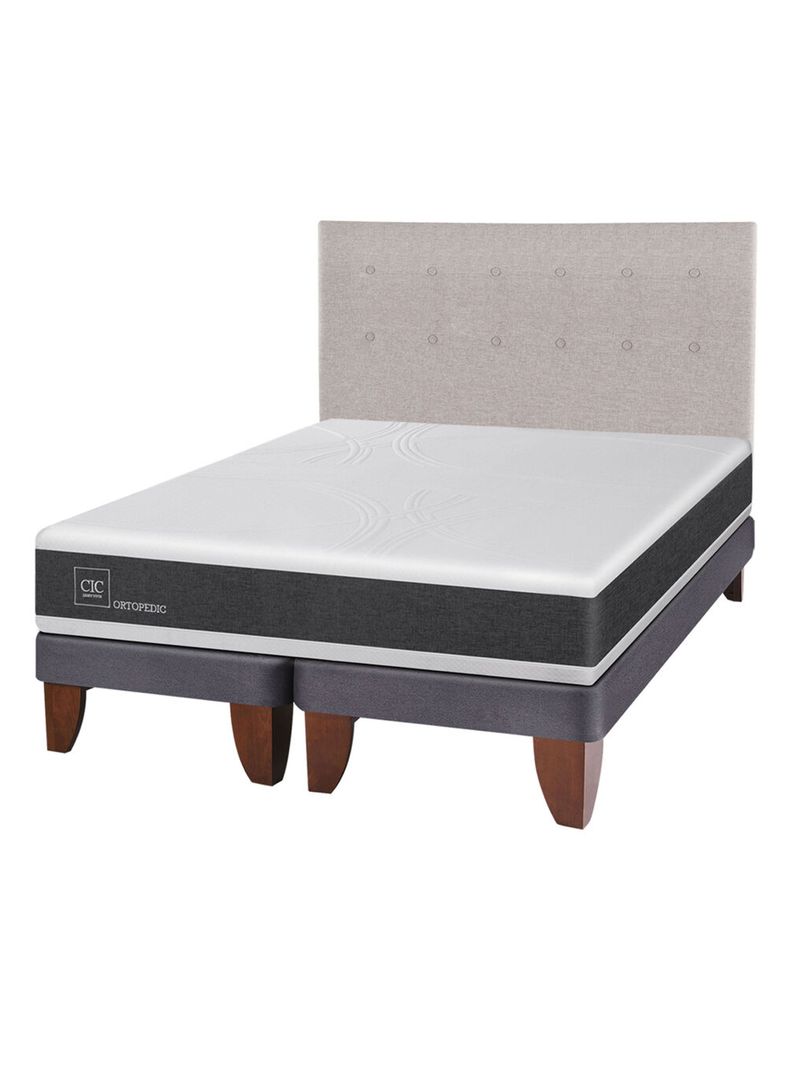 Cama Europea New Ortopedic 2 Plazas Base Dividida + Respaldo Tigris-0
