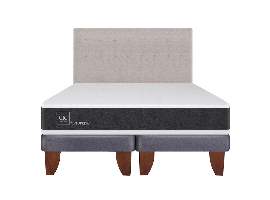 Cama Europea New Ortopedic King + Respaldo Tigris-1