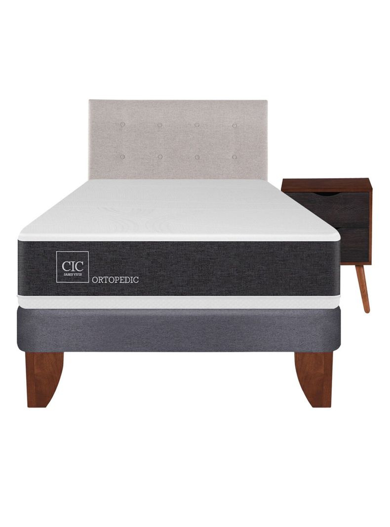 Cama Europea New Ortopedic 1.5 Plazas + Set Muebles Tigris-1