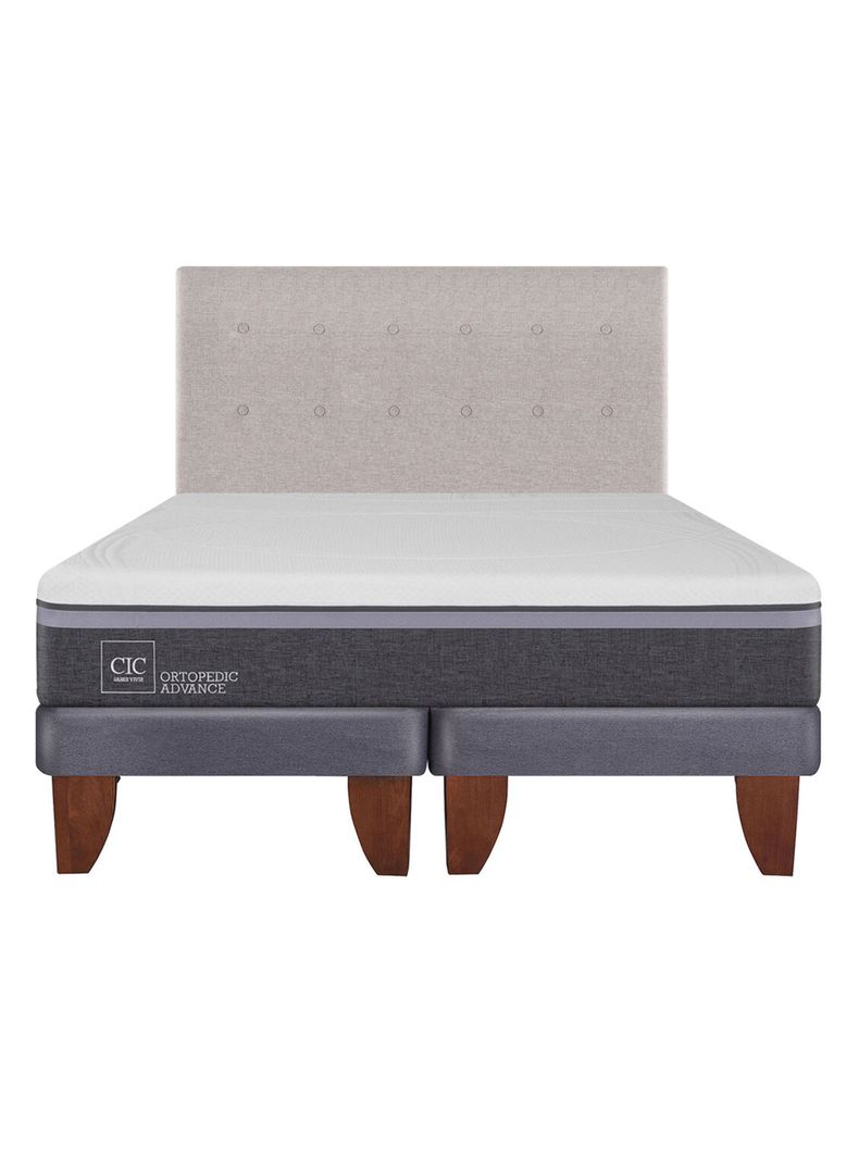 Cama Europea Ortopedic Advance 2 Plazas Base Dividida + Respaldo Tigris-1