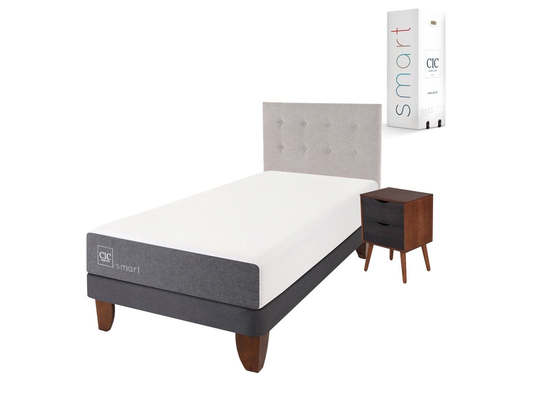 Cama Europea Smart 1.5 Plazas + Set Muebles Tigris-0