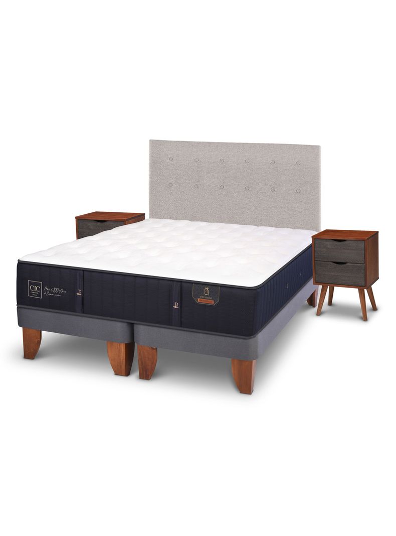 Cama Europea Premium 2 Plazas Base Dividida Tigris + Set Muebles
