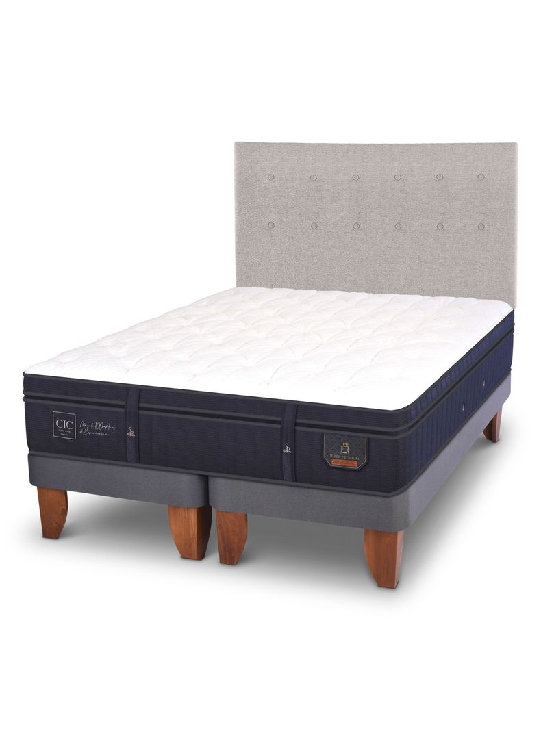 Cama Europea Super Premium 2 Plazas Base Dividida + Respaldo Tigris-0