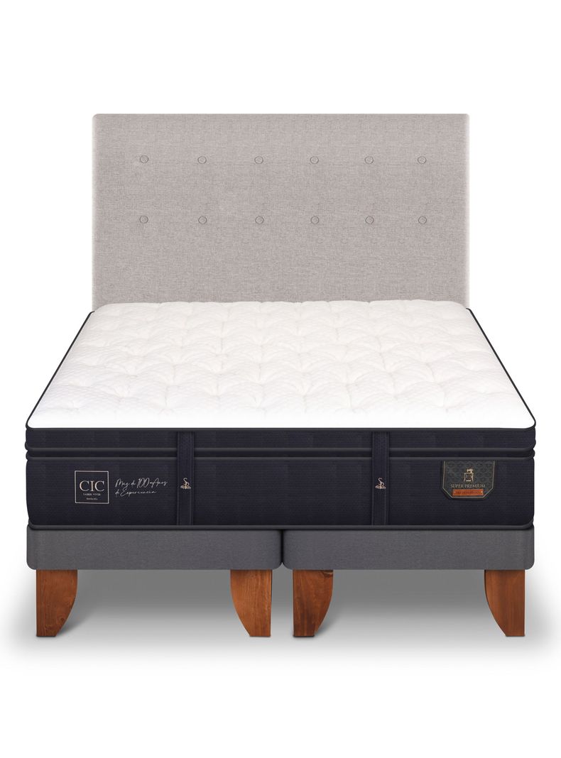 Cama Europea Super Premium 2 Plazas Base Dividida + Respaldo Tigris-2